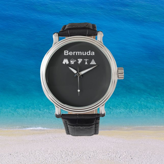Bermuda Icons Monotone Dark Armbanduhr (Von Creator hochgeladen)