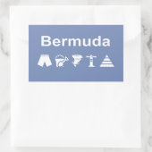 Bermuda Icons Monotone Dark Rechteckiger Aufkleber (Tasche)