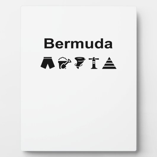 Bermuda Icons Monotone Fotoplatte (Vorderseite)