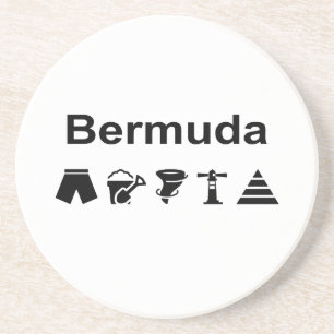 Bermuda Icons Monotone Getränkeuntersetzer