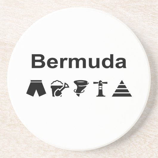 Bermuda Icons Monotone Getränkeuntersetzer (Vorne)