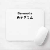 Bermuda Icons Monotone Mousepad (Mit Mouse)