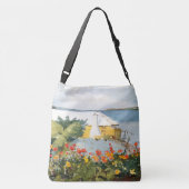 Bermuda-Insel-Blumen-Ozean-Haus-Taschen-Tasche Tragetaschen Mit Langen Trägern (Rückseite)