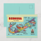 Bermuda-Inselkarte Postkarte (Vorne/Hinten)