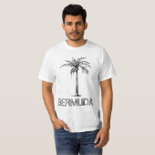 Bermuda Kokosnuss-Baum schwarz-weiß Design T-Shirt (Vorne ganz)