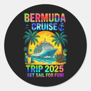 Bermuda-Kreuzfahrt-Mannschaft 2025 Familien-Meeres Runder Aufkleber
