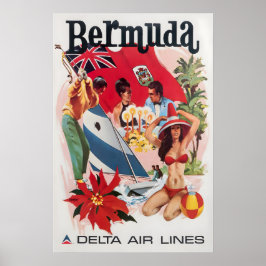 Bermuda Kunst Daniel Sweeney Druck Delta Airlines Poster