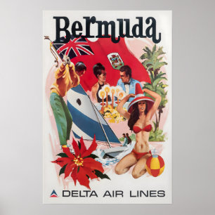 Bermuda Kunst Daniel Sweeney Druck Delta Airlines  Poster