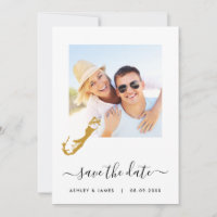 Bermuda Map Foto Wedding Save the Date Card
