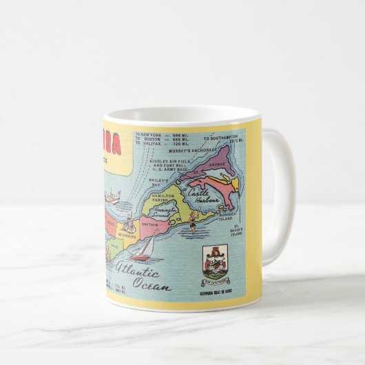 Bermuda Map Kaffeetasse (VorderseiteRechts)