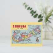 Bermuda Map Postkarte (Stehend Vorderseite)