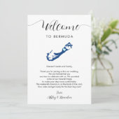 Bermuda Map Wedding Welcome Letter Tour Karte (Stehend Vorderseite)