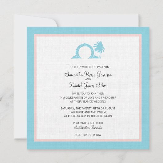 Bermuda Moongate Wedding Destination Einladung (Vorderseite)