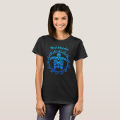 Bermuda Ocean Blue Tribal Turtle T-Shirt (Vorne ganz)