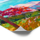 Bermuda-Paradies aus Pastellpinken und Blues Poster (Ecke)