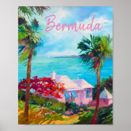 Bermuda-Paradies aus Pastellpinken und Blues Poster