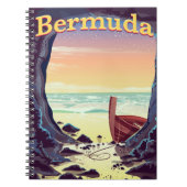 Bermuda Pirate Cave Reiseplakat Notizblock (Vorderseite)