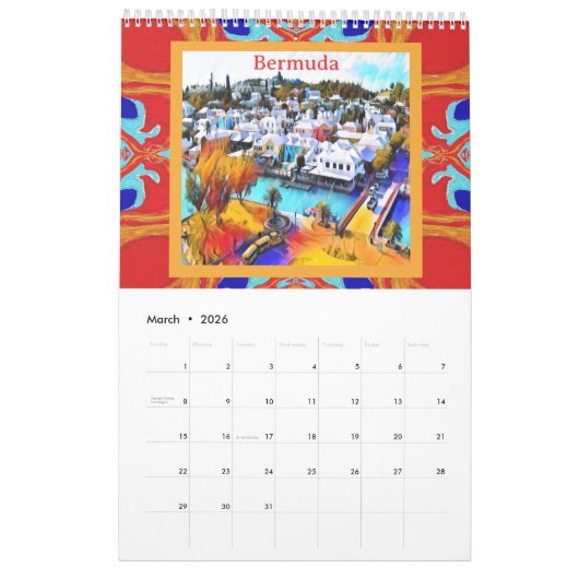 Bermuda Pop Art Kalender (Mär 2026)