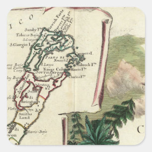 Bermuda Quadratischer Aufkleber