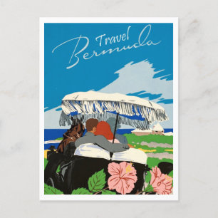 Bermuda reisen, romantische Abenteuer, farbenfroh Postkarte
