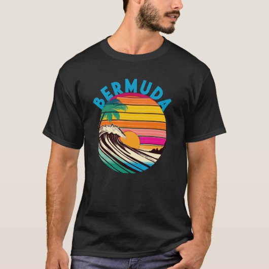 Bermuda Retro 1980er Style Beach T-Shirt (Vorderseite)