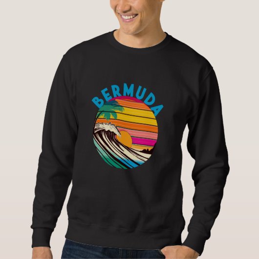 Bermuda Retro 1980s Style Beach Sweatshirt (Vorderseite)