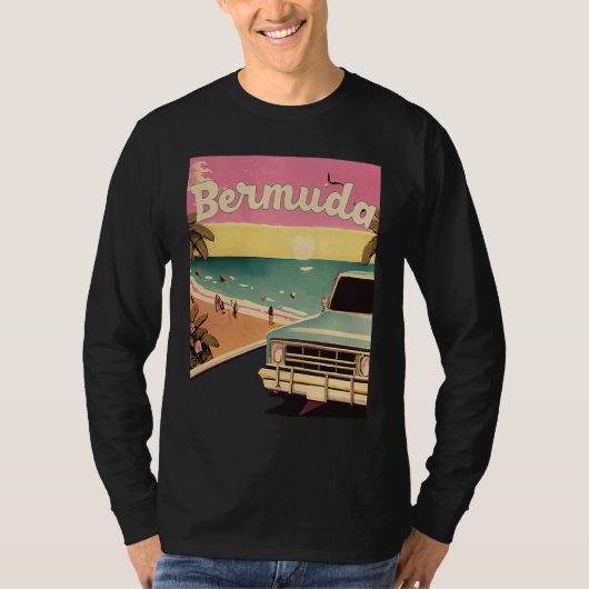 Bermuda Retro Beach Vacation Graphics Bermuda Surf T-Shirt (Vorderseite)