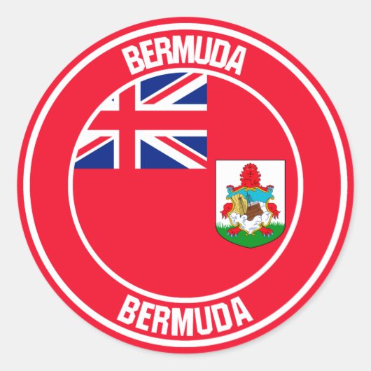 Bermuda Round Emblem Runder Aufkleber (Vorderseite)