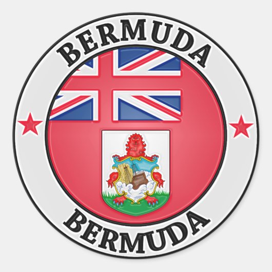 Bermuda Round Emblem Runder Aufkleber (Vorderseite)