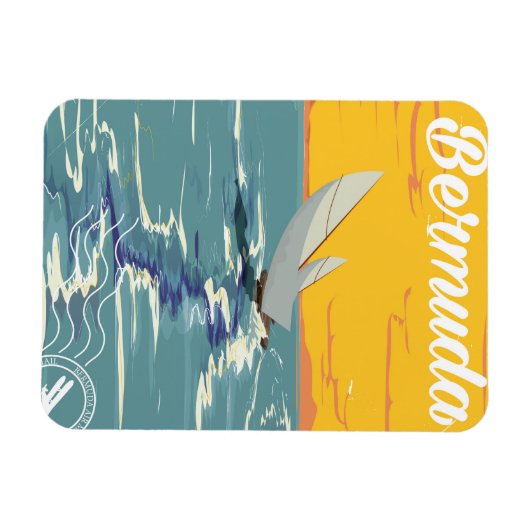 Bermuda Sailing Vintage Reiseplakat Magnet (Horizontal)
