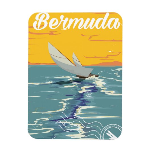 Bermuda Sailing Vintage Reiseplakat Magnet (Vertikal)
