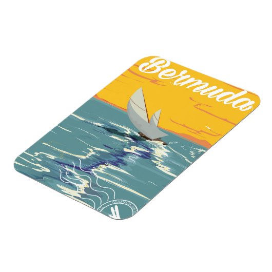 Bermuda Sailing Vintage Reiseplakat Magnet (Linke Seite)