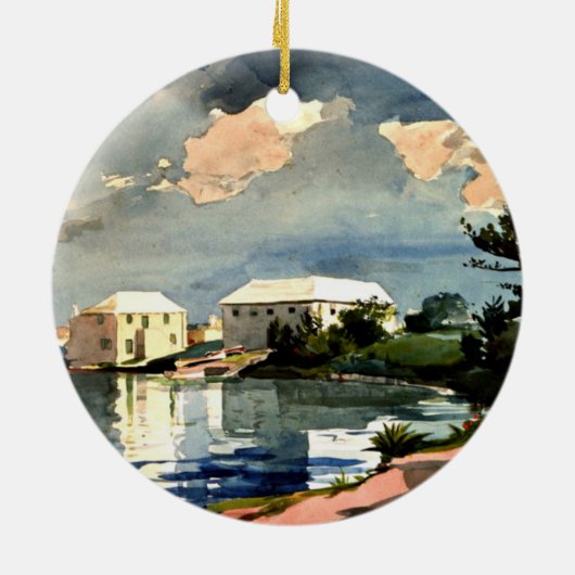 Bermuda, Salt Kettle Kunstwerk, Keramik Ornament (Hinten)