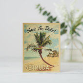 Bermuda Save the Date Beach Palm Tree Postkarte (Stehend Vorderseite)