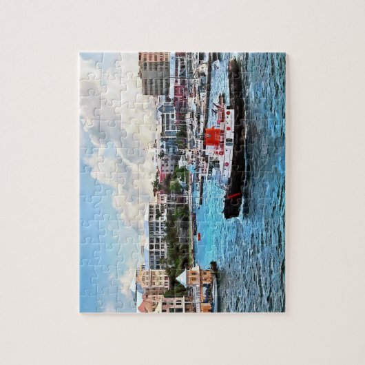 Bermuda - Schlepper, der in Hamilton-Hafen Puzzle (Vertikal)