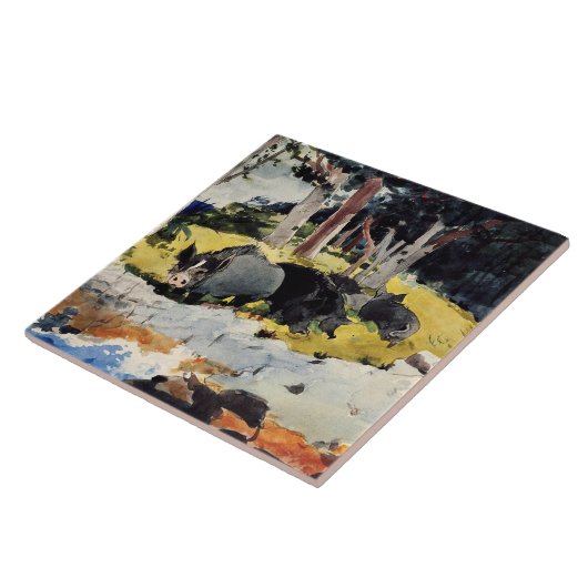 Bermuda Siedlers, ein Gemälde von Winslow Homer, Fliese (Seite)