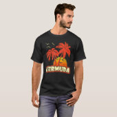 Bermuda Summer Palm Trees 80s Beach Sunset T-Shirt (Vorne ganz)
