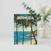 Bermuda Travel Poster Postkarte (Stehend Vorderseite)