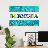 Bermuda Tropical Beach Blue Ocean Travel Foto Poster (Heimbüro)