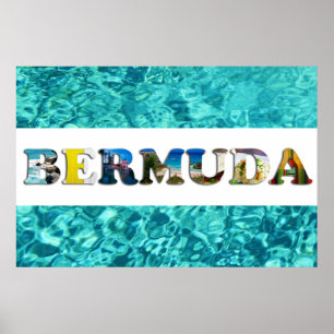 Bermuda Tropical Beach Blue Ocean Travel Foto Poster