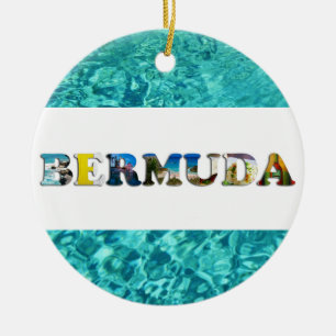 Bermuda Tropical Beach Blue Ocean Weihnachten Keramik Ornament