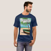 Bermuda Tropical Island Reiseplakat T-Shirt (Vorne ganz)
