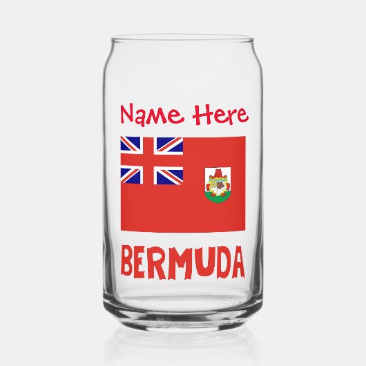 Bermuda und Bermudia Flag Rote Personalisierung Dosenglas (Vorderseite)