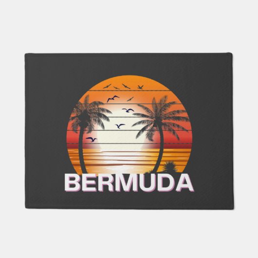 Bermuda Vintag Palm Trees Summer Beach Fußmatte (Vorderseite)
