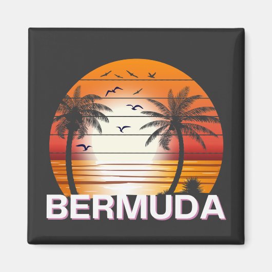 Bermuda Vintag Palm Trees Summer Beach Magnet (Vorne)