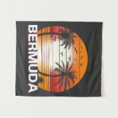 Bermuda Vintag Palm Trees Summer Beach Wandteppich (Vorderseite (Horizontal))