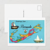 Bermuda Vintage-Karte Postkarte (Vorne/Hinten)