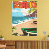 Bermuda Vintage Reise-Poster drucken Leinwanddruck (Insitu (Wohnzimmer))