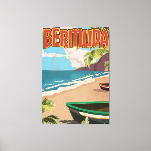 Bermuda Vintage Reise-Poster drucken Leinwanddruck (Vorderseite)