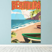 Bermuda Vintage Reise-Poster drucken Leinwanddruck (Insitu (Holzboden))